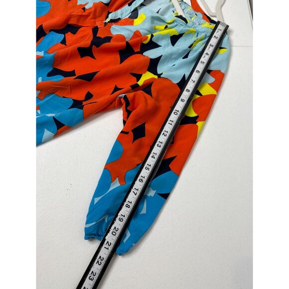 Crown and Ivy Top Womens Peasant 3/4 Sleeve Blue Orange Printed Plus Size 1X - Picture 12 of 12